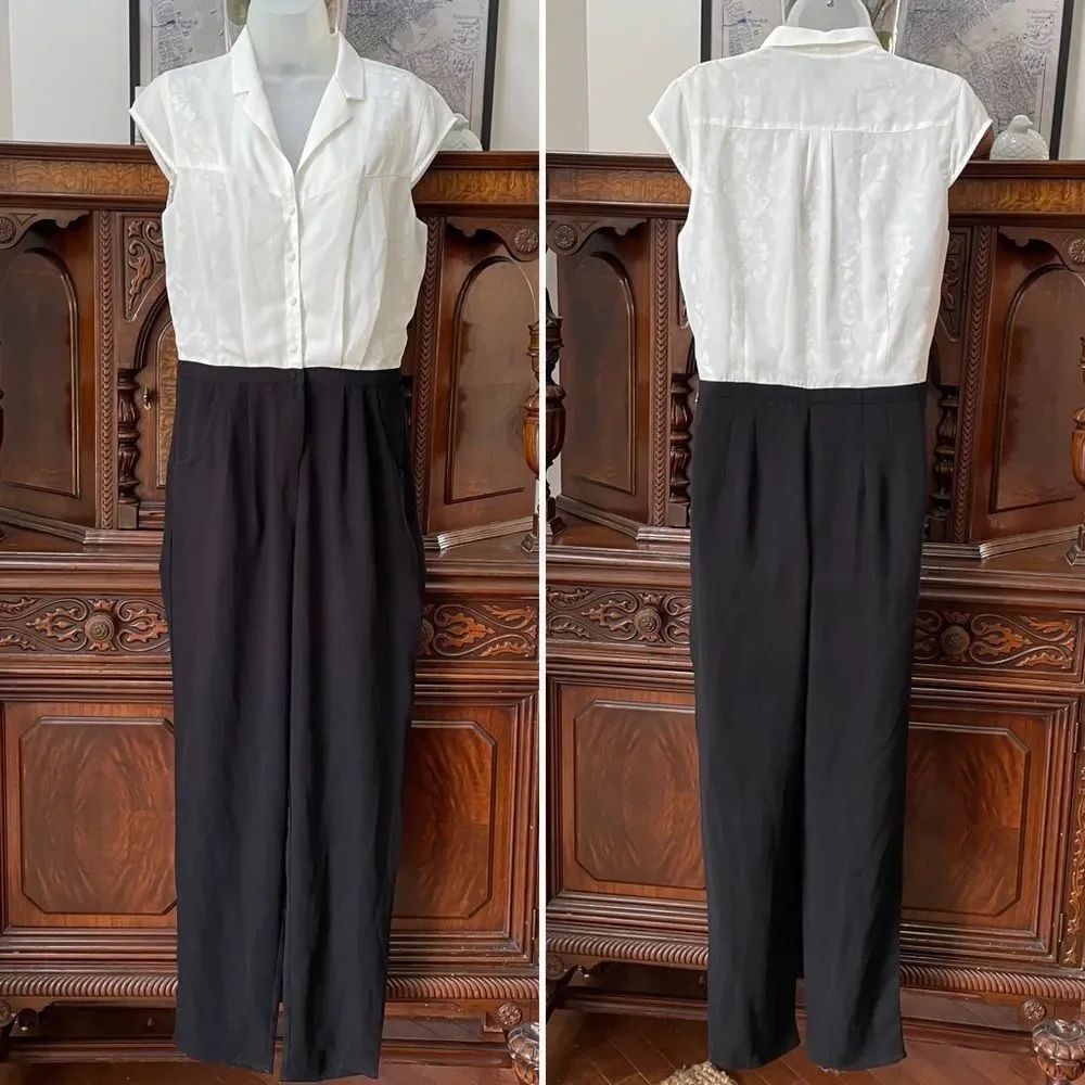 NWT Greylin Black and White Jumpsuit Lace M